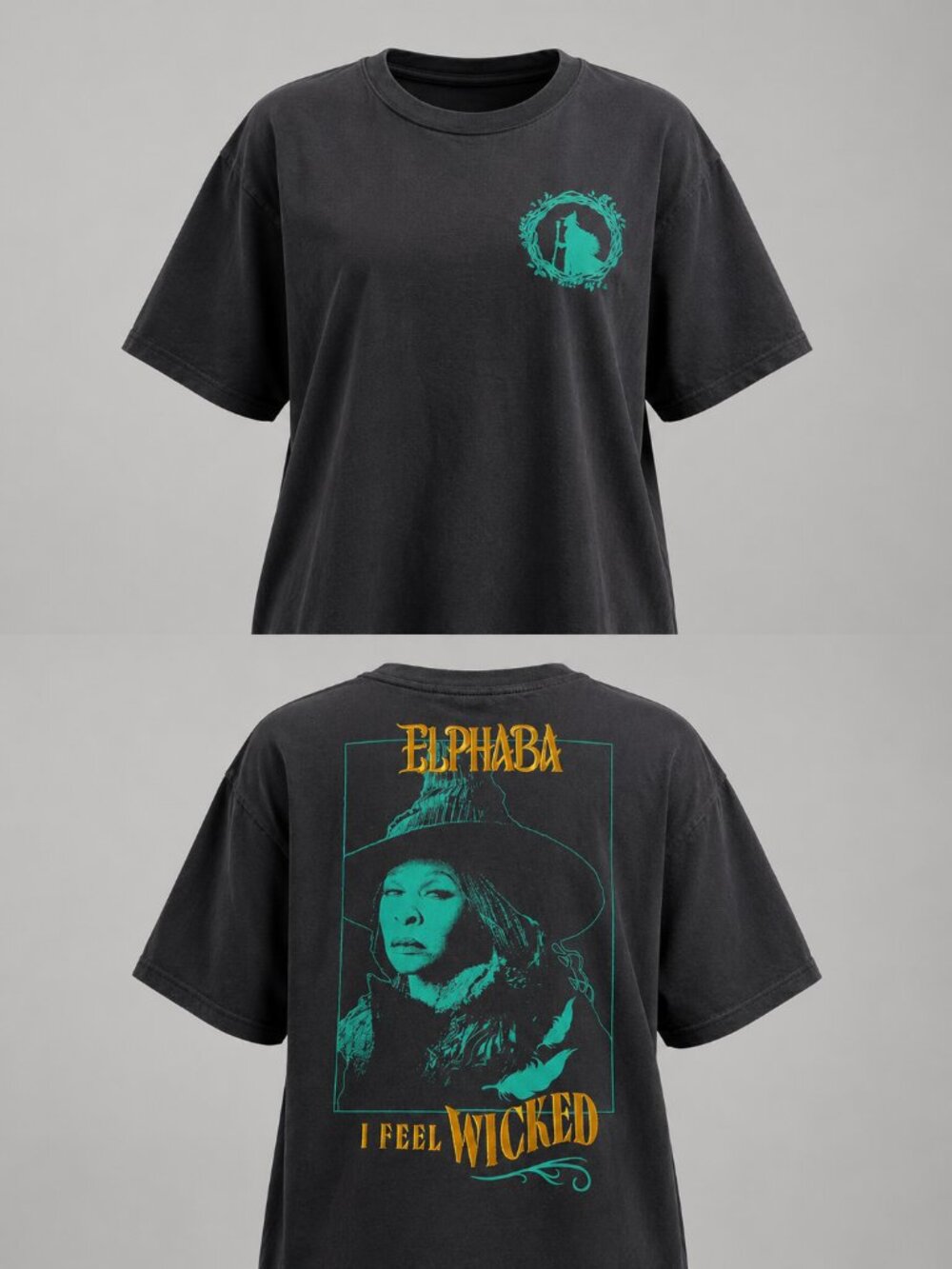Wicked‎ Elphaba Graphic Tee Women’s Medium Black “I Feel Wicked” Movie Shirt